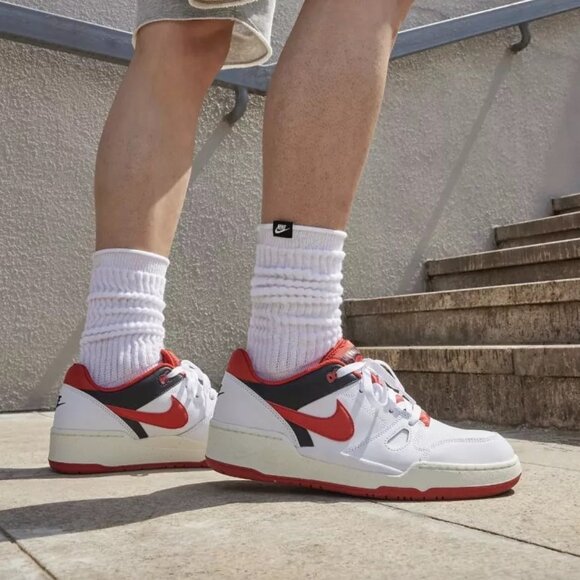 Nike Men’s Full Force Low Sneaker Shoes White Red FB1362-102, Size 9.5 (New) - Picture 3 of 16